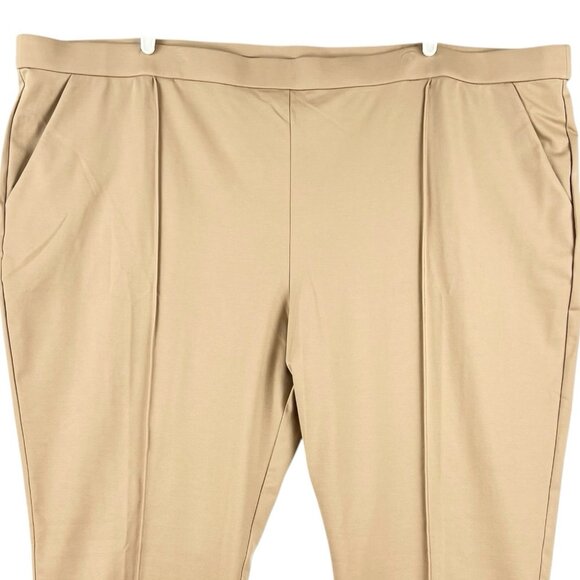 Isaac Mizrahi Live Elements Women's Stretch Pull-on Taupe Pant w/Pintuck Sz 5XP - Picture 3 of 14
